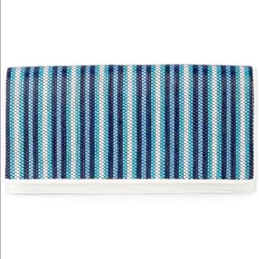 Diane von Furstenberg DVF - Raffia Foldover Wallet in Turquoise Stripe